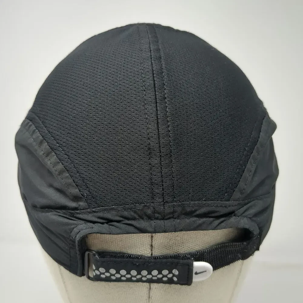 Nike Baseball Cap Black One Size Mesh Fit Dry Performance Swoosh Strapback Hat